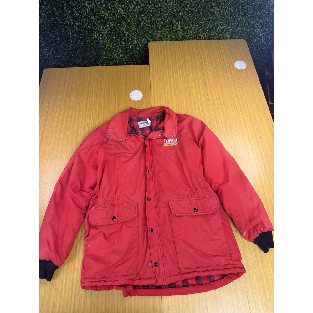 Vintage 90s Swingster Lasso Seed Plaid Lined Full Zip Jacket Men's SZ L USA Farm